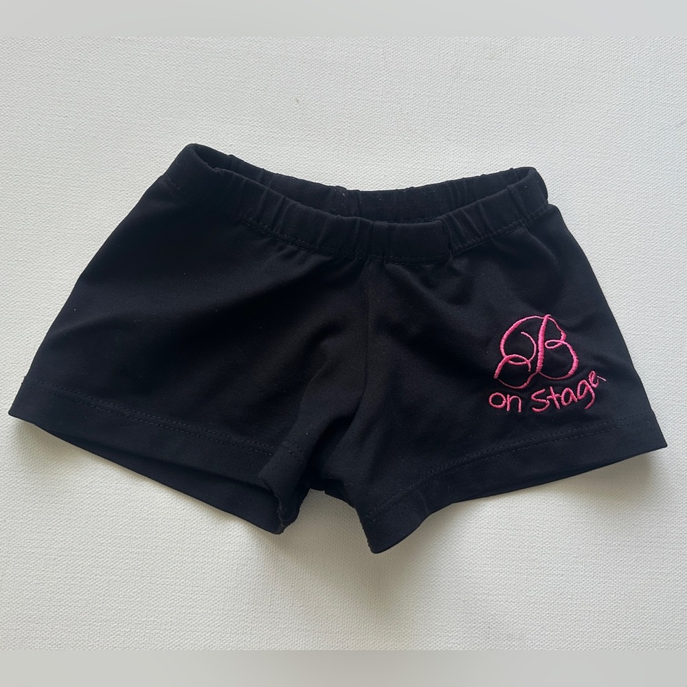 So Danca girl's Black and Pink Lycra black Shorts. Size 2-4T